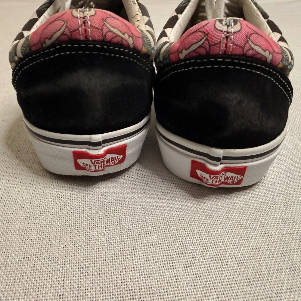 Vans Old Skool Leopard Rose Checkerboard Sneakers Mens 10 Womens 11.5 Low Top
